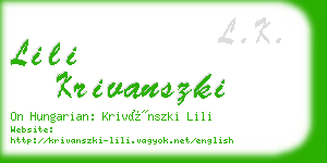 lili krivanszki business card